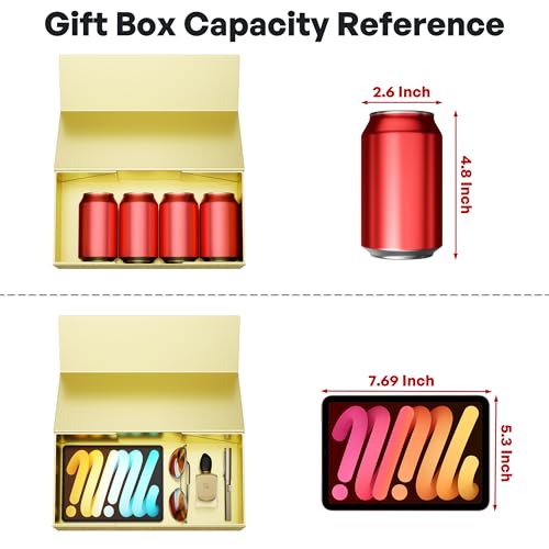 RYDDOY Gold Gift Box, 12x6x4'' Gift Boxes with Lids for Presents - color: Gold, size: 12 x 6 x 4 Inch