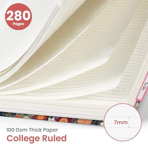 Taja Cute Large Spiral Lined Notebook for Work with 5 Removable Dividers - color: A-Garden
