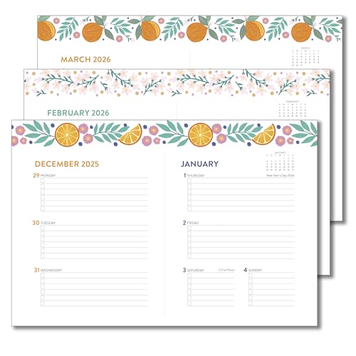 High Note 2026 Planner, 12-Month Weekly & Monthly Flexible Cover Calendar Book with Goal & Project Planning Pages, 2026, 5.75" x 7.5", Fruits - color: Fruits