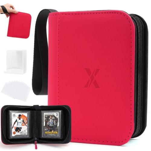 Mini 1 Pocket Top Loader Binder, Upgraded Widened Pages & Spine - color: Red, size: 1