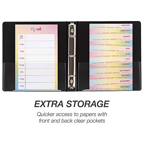 Samsill Economy 1 Inch Mini 3 Ring Binder, Round Ring Storage Binder for 5.5 x 8.5 Inch Half Letter Paper, Black, Single - color: Black, size: 1" Storage, style: Single