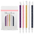 MelodySusie 5Pcs Nail Art Sculpture Dual Pen - color: Purple, Pink, White, Gold, Black, size: 5