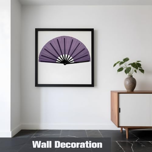 QIRMIZI 10PCS Large Folding Hand Rave Fan - Popping Fan Clacking Fans for Chinese Kung Fu, Tai Chi, Dance, Music Festivals,Carnivals, Weddings, EDM Events, Parties & Decorations,Purple - color: Purple