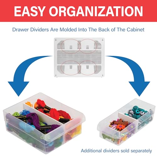 Akro-Mils 24-Drawer Plastic Storage Cabinet, 20" W x 6" D x 16" H, White - color: White, size: 24 Drawer, style: 1 Pack