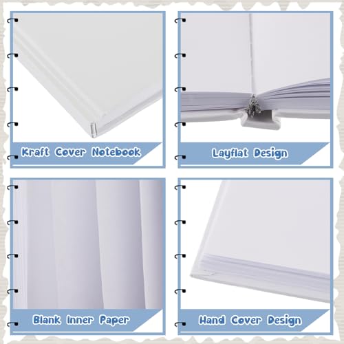 Henoyso 12 Pcs A5 Blank Notebook Journal Hardcover Sketchbook, 8.3 x 5.7 in - color: White, size: 8.3x5.7 Inch