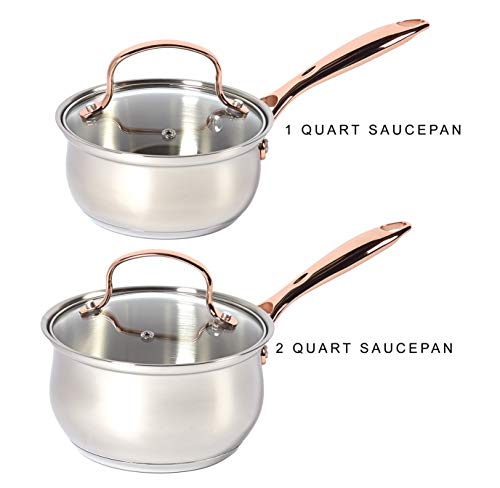 Denmark Tools for Cooks Celebrations Cookware Collection 10 Piece Heavy Gauge Stainless Steel Cookware Set - size: 10PC COOKWARE SET