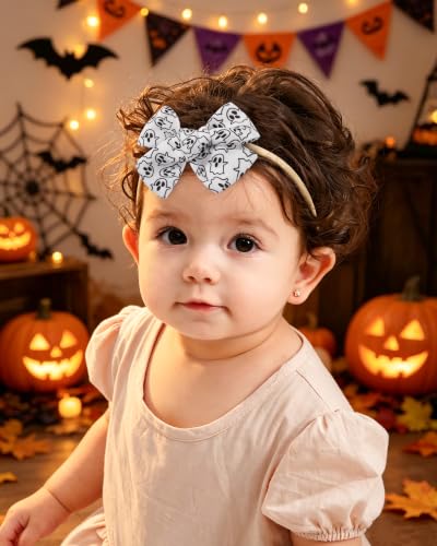 doboi 3PCS Baby Girls Headbands Halloween Hair Bows - color: orange