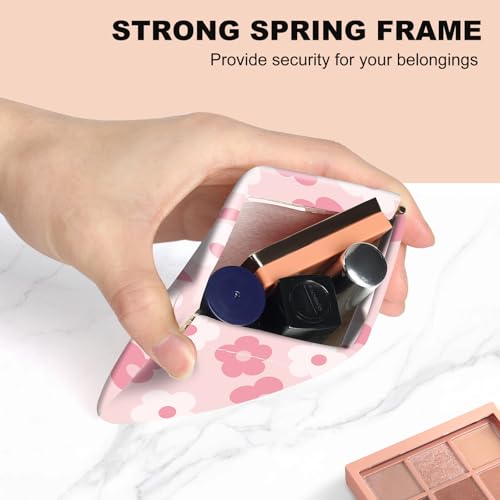 2Pcs PU Leather Small Squeeze Coin Purse Pouch Mini coin Bag Unique And Cute Wallet Cosmetic Bags Change Bag For Women Girls Men （Blue and Pink Flowers - color: Blue and Pink Flowers