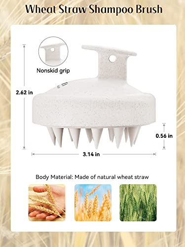 HEETA Scalp Massager Hair Growth Scrubber for Dandruff Removal Hair Care - color: New Beige