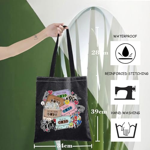 WZMPA Korean Group Fans Tote Bag Concert Fans Gift South Korea Singer Reusable Grocery Bag Concert Merchandise - color: My Name T-bl