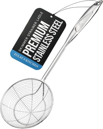 Zulay Kitchen Stainless Steel Skimmer Strainer Ladle - size: Skimmer Strainer