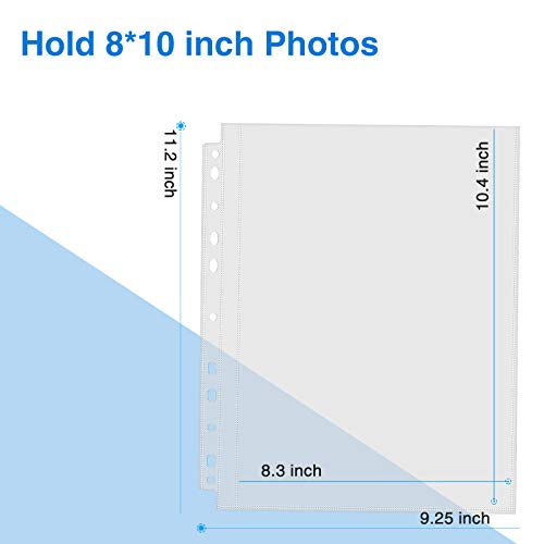 Sooez 30 Pack 8x10 Photo Sleeves for 3 Ring Binder, Hold 60 Pictures - size: 8x10" 1-Pocket