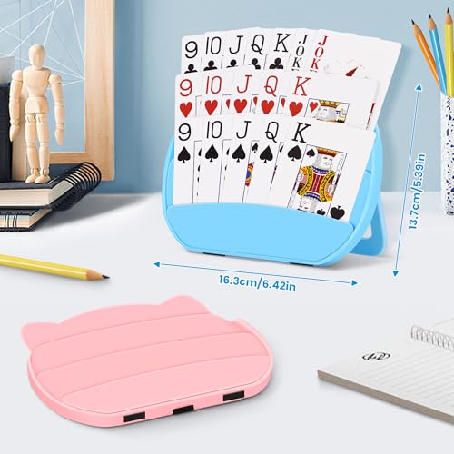 Card Holders for Playing Cards, 2 Pack Playing Card Holder (Blue & Pink) - color: Blue & Pink