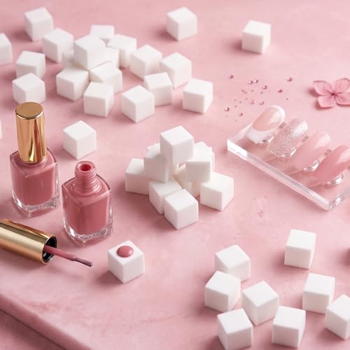 Soft Nail Sponges（200PCS）, Reusable Nail sponges,Nail DIY sponges, Nail Art sponges, Nail Brush Professional Accessories Manicure Salon Supplies - color: White-200Pcs