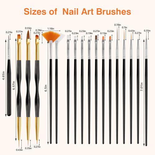 Nail Art Brushes, 31 Pcs Nail Art Design Tools Kit - color: 31PCS Nail Art Brushes