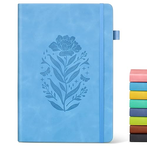 Lined Journal Notebook for Men Women, A5 Leather Journals for Writing, Blue 200 Pages College Ruled Journal Notebook, Travel Daily Journal Notebook for Work School, Note Taking 5.75'' X 8.38'' - color: Blue