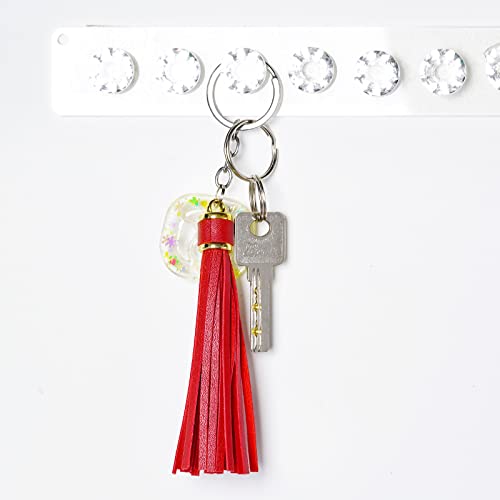HOVEOX 20 Pcs Leather Tassel Keychain Tassels for Crafts and Handbags