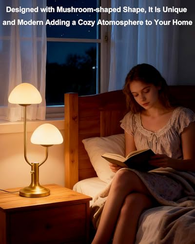 Lightdot Gold Mushroom Table Lamp for Bedroom Dimmable Cute Desk Lamp - color: 07-Gold-Mushroom-2U