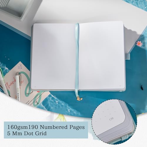 TIEFOSSI A5 Dotted Journal Notebook 190 Pages for Women & Men - color: Light Blue, size: A5-Dotted