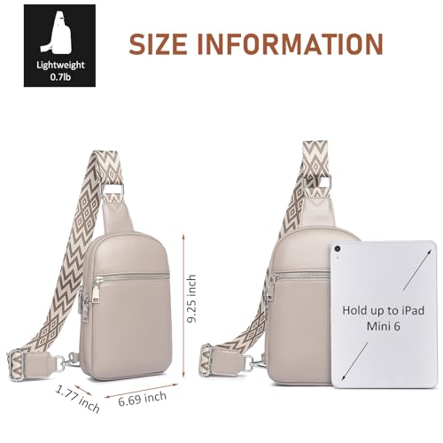 DIOMO Anti Theft Small Sling Bag for Women Cross Body Bag Trendy, RFID Fanny Packs Vegan Leather for Women Travel Belt Purse - color: 1-Grey Silver Zipper