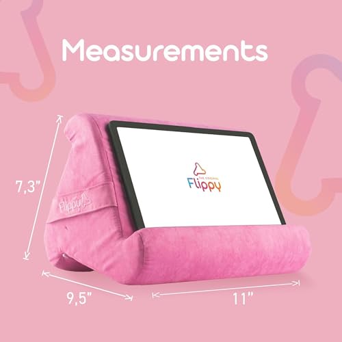 Flippy Original Tablet Pillow Stand & iPad Holder, Gift for Book Lovers & Readers, Multi-Angle Stand with Storage for Lap, Desk & Bed, Compatible with Kindle, Fire, iPad & Samsung, in the Pink Baby - color: In The Pink Baby 4.0
