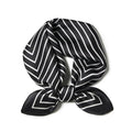 100% Mulberry Silk Scarf - 21" Square Lightweight Neckerchief, Gift Packed - color: Back Stripe