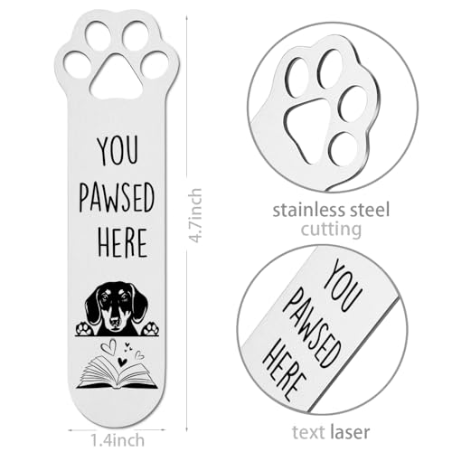 Dachshund Gifts, Dachshund Dog Bookmark for Dachshund Dog Lover Book Lovers Bookworm Bookish Nerd, Bookmark Dog Lover, Book Club Gifts for Reader Dog Owner Lover-DX120 - style: Dachshund Dog