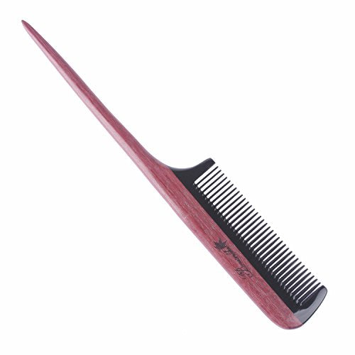 Breezelike Hair Comb for Women, Fine Tooth Wooden Tail Comb - color: Buffalo Horn Teeth and Purpleheart Handle