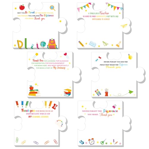 Yinder 24 Pads Puzzle Sticky Notes Teacher Appreciation Thank You Gifts - color: Multicolor, size: Teacher