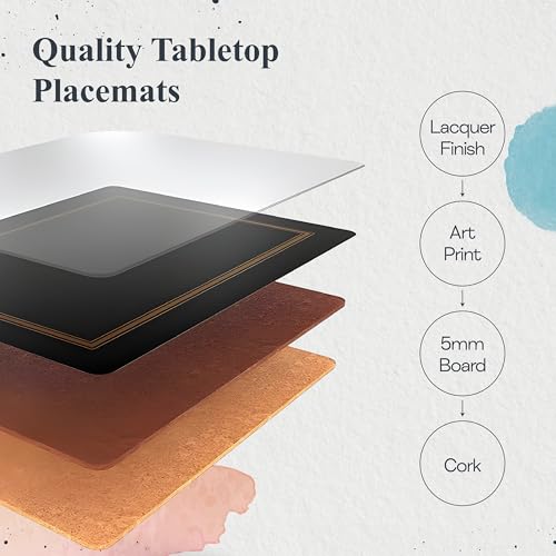 Pimpernel Sugar Magnolia Collection Placemat Set – (15.7" x 11.7") Cork-Backed Table Mats with Lacquer Finish, Heat & Stain Resistant, Decorative Dining Mats & Surface Protectors for Kitchen & Home - size: 15.7" x 11.7" Rectangular, style: Sugar Magnolia