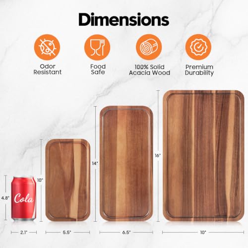 Small Wooden Tray and Platter, Mini Charcuterie Boards, 10"x5.5" - size: 10" x 5.5"