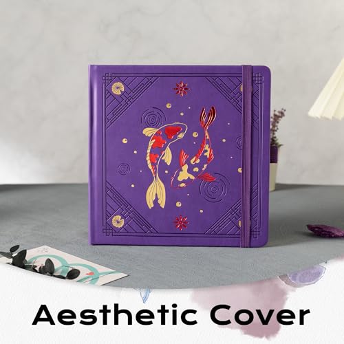 TIEFOSSI Dotted Square Journal Notebook 160 Pages for Women & Men(8 x 8) - color: Deep Purple, size: Square-Dotted