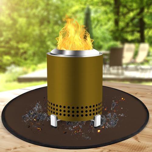 18.5in Fire Pit Mat Compatible with Solo Stove Mesa and Mesa XL Accessories, Fireproof Mat Compatible with Solo Stove Mesa, 3-Layer Fire Pit Mats for Under Fire Pit and Grill to Protect Table - Brown