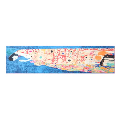 JWSilk Long Charmeuse Silk Scarf Classic Art Print - color: Hope By Klimt