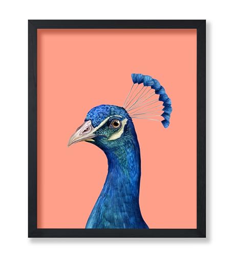 Poster Master Peacock Print - Bird Portrait Poster - Trendy Art - Minimal Wall Design - Gift for Men, Women & Animal Lover - Aesthetic Decor for Dorm, Living Room or Bedroom - 8x10 UNFRAMED Wall Art - color: Style-18, size: 8"L x 10"W