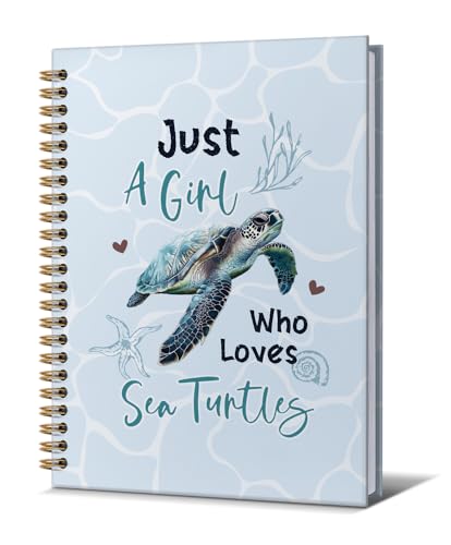 Turtle Journal For Daughter-Cute Notebooks For Women Sea Turtles lover Men Friends Gifts On Birthday Christmas Mother's Day,College Ruled Lined Gold Spiral Bound Hardcover,5.8"x8.3" - color: Turtles lover