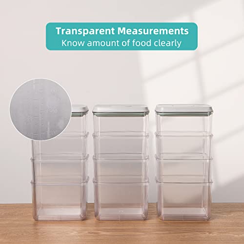 Ankou Food Storage Containers Pop Airtight Food Storage Containers with Lids for Kitchen Pantry Organizing Cereal Snack Flour Sugar Coffee Spaghetti Stackable - 8 Pcs (1.2, 2.0, 2.7, 3.3qt)*2 - color: 8 Pcs Set