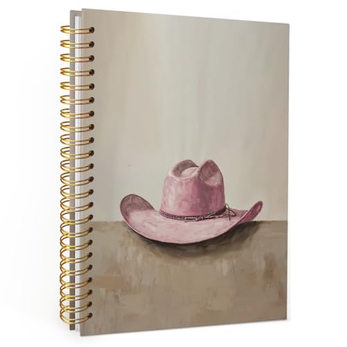 Wheatwin Western Cowgirl Spiral Notebook, Western Gifts for Women, Pink Pretty Cute Notebooks for Girls Women, Office School Supplies Journal 5.5x8.3 - color: cowgirl