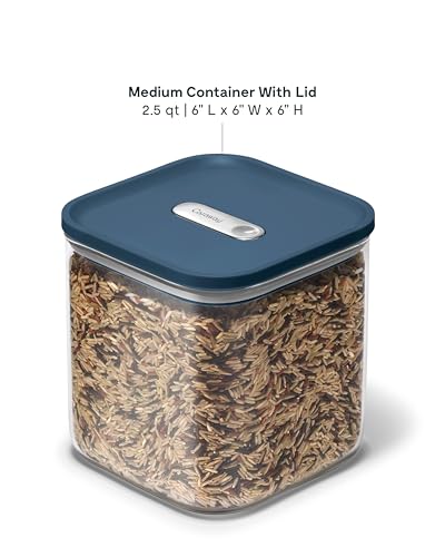Caraway 2.5 qt Glass Airtight Food Storage Container with Lid - color: Navy, size: 2.5qt Container