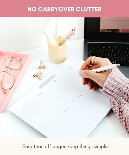 Lamare Weekly Planner Notepad – Premium Undated Weekly To Do List Notepad - color: schedule pink