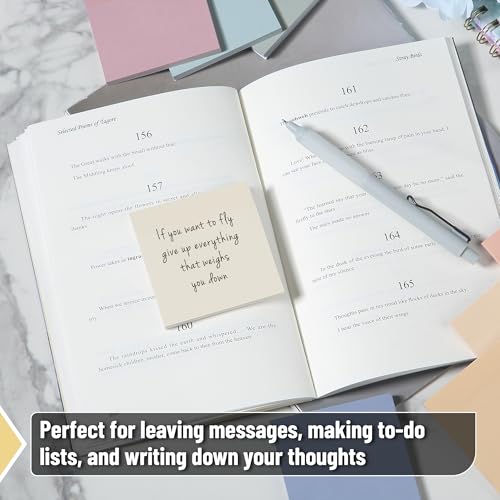 Mr. Pen- Sticky Notes, 3"x3", 12 Pads, 600 Sheets, Soft Vintage Colors - color: Soft Vintage
