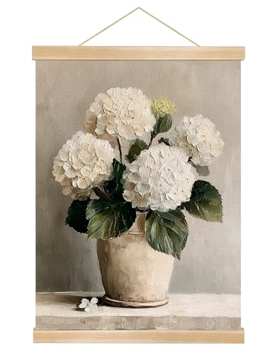 You found a duck Vintage White Hydrangea Poster Wall Art Decor,Retro Hydrangea Wall Art,Flowers Linen Hanging Poster for Bedroom Living Room Office, Farmhouse18.5X14inch (HD013) - color: HD013