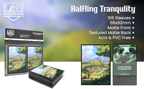 (Halfling Tranquility V2) 100% Hand-Drawn 100ct Textured Matte TCG/MTG Card Art Sleeves by Realm Guard - style: V2 Regular