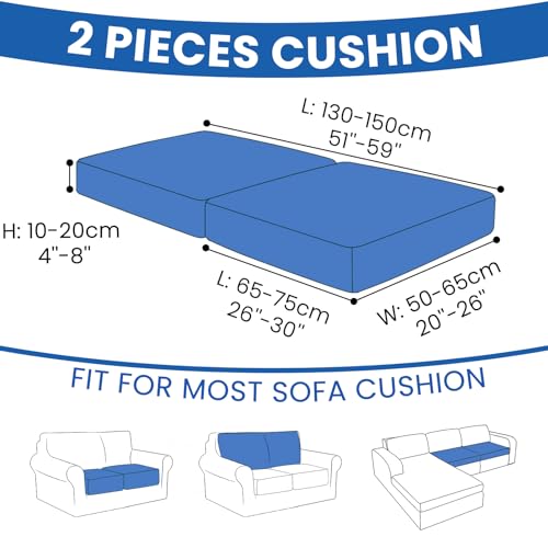 Super Stretch Sofa Cushion Covers (2 Piece, Charcoal Gray) - color: Charcoal Gray, size: 2 Cushion Loveseat