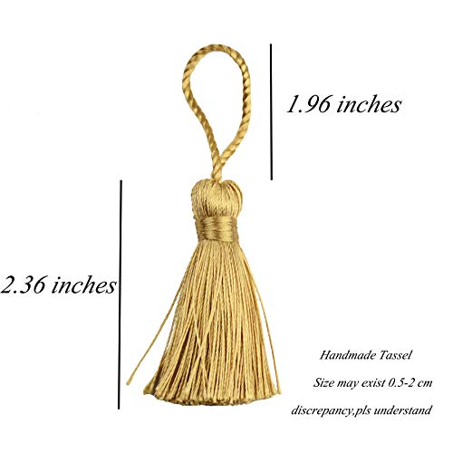 20Pcs 4.3 Inch Silky Mini Craft Tassels for Earrings, Souvenir(Champange) - color: #47champagne