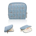 Stratalife Small Travel Jewelry Case, Qulited Storgae Pouch - color: Quilted Light Blue