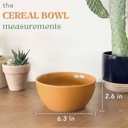 Mora Ceramic Artisan Matte Bowls For Kitchen 28oz - Bowl Set of 4 For Cereal, Salad, Pasta, Soup, Dessert etc - Dishwasher, Microwave, and Oven Safe - For Breakfast, Lunch and Dinner - Marina Colors - color: Artisan Colors