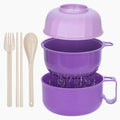 40 oz Ramen Bowl,Unbreakable Portable Ramen Cooker with strainer, Instant Ramen Noodle Bowls College Dorm Room Apartment Essentials,RV Camping Dishes Set BPA Free - color: Purple