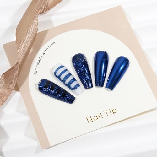 Artdone Chrome Nail Powder, Dark Blue Iridescent Aurora Powder Metallic Mirror Effect Pigment Pearlescent Mermaid Pigment Pearl Glitter Dust Kit, Nail Art Decoration, Resin Craft - color: 1 Jar - Dark Blue