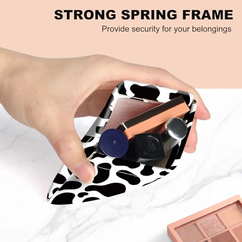 2Pcs PU Leather Small Squeeze Coin Purse Pouch Mini coin Bag Unique And Cute Wallet Cosmetic Bags Change Bag For Women Girls Men Black and pink pattern - color: Black and pink pattern